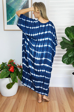 Load image into Gallery viewer, Long Kaftan Dress Shibori Print
