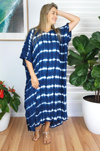 Load image into Gallery viewer, Long Kaftan Dress Shibori Print
