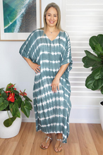 Load image into Gallery viewer, Long Kaftan Dress Shibori Print
