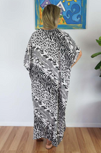 Load image into Gallery viewer, Long Kaftan Dress Snake Cheetah Print
