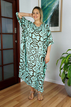 Load image into Gallery viewer, Long Kaftan Dress Tribal Print
