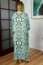 Load image into Gallery viewer, Long Kaftan Dress Tribal Print
