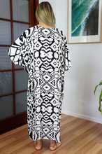 Load image into Gallery viewer, Long Kaftan Dress Tribal Print
