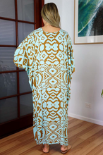 Load image into Gallery viewer, Long Kaftan Dress Tribal Print
