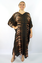 Load image into Gallery viewer, Long Kaftan Dress Wildcat Print
