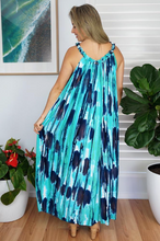 Load image into Gallery viewer, Long Magnum Dress Streaky Tie Dye Print
