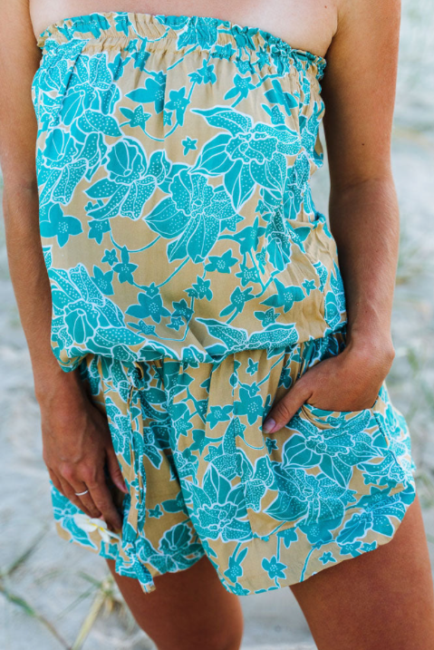 Short Romper Spot Flower Print