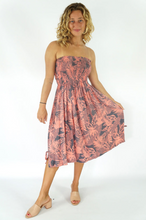 Load image into Gallery viewer, Short Smock Dress Palm Meadows Print
