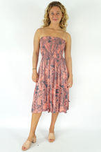 Load image into Gallery viewer, Short Smock Dress Palm Meadows Print
