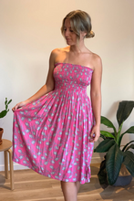 Load image into Gallery viewer, Short Smock Dress Tulips Print
