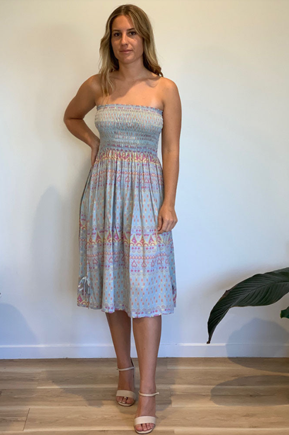 Short Smock Dress Tuscany Print