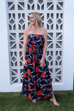 Load image into Gallery viewer, Long Tube Dress Poppy Print
