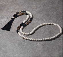 Load image into Gallery viewer, Semi-Precious Stone and Wooden Bead Long Necklace
