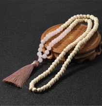 Load image into Gallery viewer, Semi-Precious Stone and Wooden Bead Long Necklace
