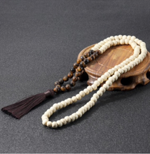 Load image into Gallery viewer, Semi-Precious Stone and Wooden Bead Long Necklace
