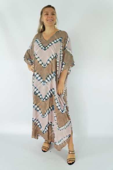 Long Kaftan Dress Culture Tie Dye Print