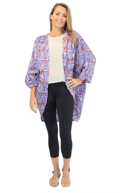 Kimono Jacket Triangle Print