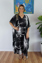 Load image into Gallery viewer, Long Kaftan Dress Outline Print
