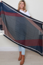 Load image into Gallery viewer, Large Cotton Feel Scarf Triangle Print
