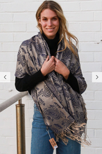 Load image into Gallery viewer, Large Pashmina Scarf Paisley Print
