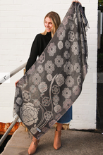 Load image into Gallery viewer, Large Pashmina Scarf Rose Print
