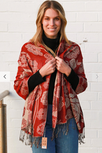 Load image into Gallery viewer, Large Pashmina Scarf Rose Print
