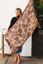 Load image into Gallery viewer, Large Pashmina Scarf Rose Print
