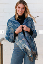 Load image into Gallery viewer, Large Pashmina Scarf Rose Print
