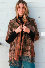 Load image into Gallery viewer, Large Pashmina Scarf Rose Print
