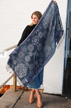 Load image into Gallery viewer, Large Pashmina Scarf Rose Print
