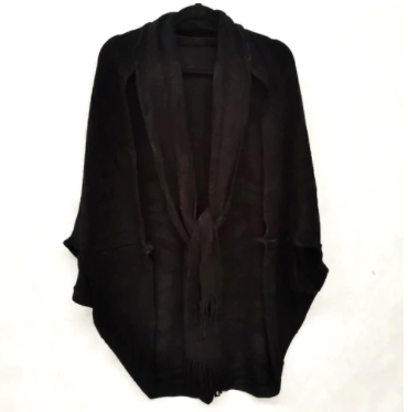 Knitted Cape with Decorative Scarf
