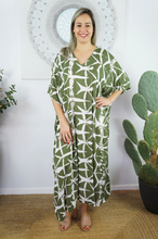 Load image into Gallery viewer, Long Kaftan Dress Hampshire Print
