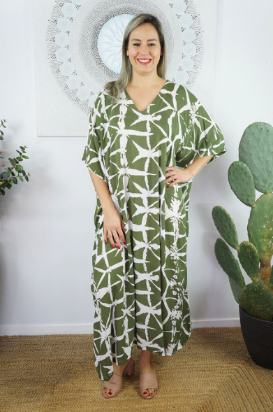 Long Kaftan Dress Hampshire Print