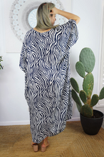 Load image into Gallery viewer, Long Kaftan Dress Madagascar Print
