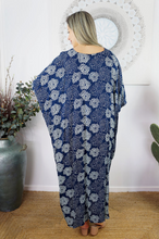 Load image into Gallery viewer, Long Kaftan Dress Sunflower Print
