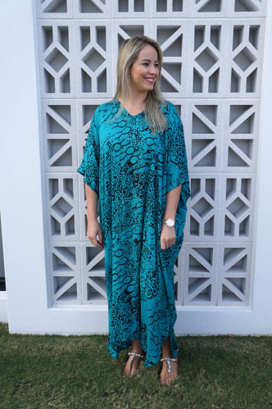Long Kaftan Dress Animal Print