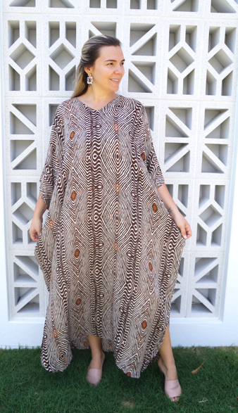 Long Kaftan Dress Papua Print