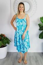 Load image into Gallery viewer, Mid Length Montego Dress Leaves Print
