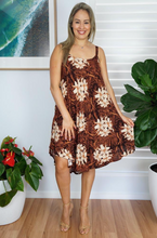 Load image into Gallery viewer, Mid Length Montego Dress Orchids Print
