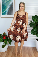 Load image into Gallery viewer, Mid Length Montego Dress Orchids Print
