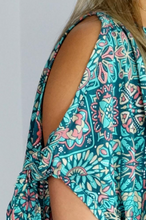 Load image into Gallery viewer, Cold Shoulder Mykonos Dress Tijuana Print
