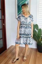 Load image into Gallery viewer, Kiki Baby Doll Dress Abstract Diamond Print
