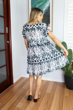 Load image into Gallery viewer, Kiki Baby Doll Dress Abstract Diamond Print
