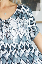 Load image into Gallery viewer, Kiki Baby Doll Dress Abstract Diamond Print
