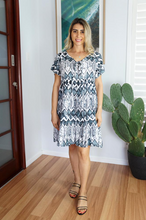 Load image into Gallery viewer, Kiki Baby Doll Dress Abstract Diamond Print

