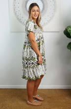 Load image into Gallery viewer, Kiki Baby Doll Dress Abstract Diamond Print
