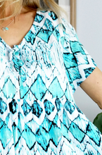 Load image into Gallery viewer, Kiki Baby Doll Dress Abstract Diamond Print
