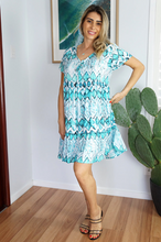 Load image into Gallery viewer, Kiki Baby Doll Dress Abstract Diamond Print

