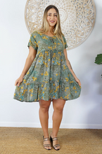 Load image into Gallery viewer, Kiki Baby Doll Dress Batik Paisley Print
