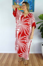 Load image into Gallery viewer, Long Kaftan Dress Reunion Print
